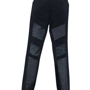 Black Moto-Style Performance Leggings | Size M